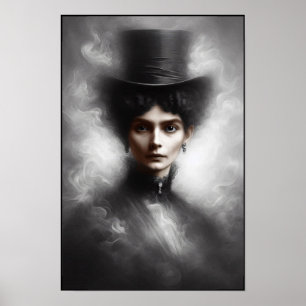 Mysterieuze vrouwelijke portretkunst uit het Victo Poster