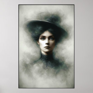 Mysterieuze vrouwelijke portretkunst uit het Victo Poster