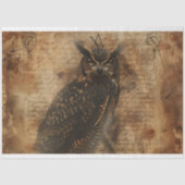 Mysterieuze  Wise Uil Script Decoupage Print Tissuepapier (Voorkant)