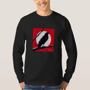 Mysterieuze Zwarte Raaf Illustratie Grafisch Ontwe T-shirt
