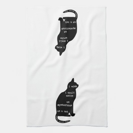 Mysterious als Cat Edgar Allan Poe Quote Theedoek (Verticaal)