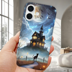 Mysterious Black Cat Halloween Hoes voor Telefoon