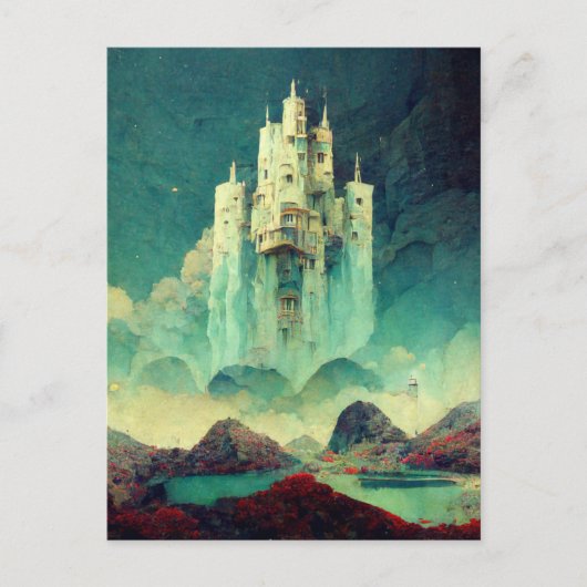 Mysterious Castle Fantasy Art Briefkaart (Voorkant)