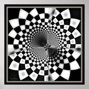 Mysterious Checkered Hole Poster
