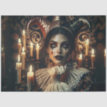 Mysterious Dark Harlequin Bright Eyes Decoupage