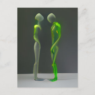 Mysterious Green People Briefkaart
