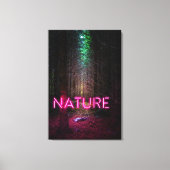 Mysterious spruce forest natuur neon magenta canvas afdruk (Voorkant)