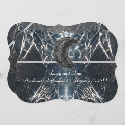 Mysterious Web Gothic Gothic Black Grey Handfastin Kaart (Voorkant / Achterkant)