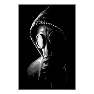 Mysterische gasmasker kap perfect poster