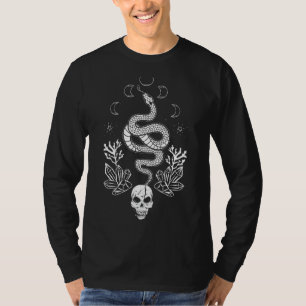 Mysterische slang met schedel- en bewegingsfasen t-shirt