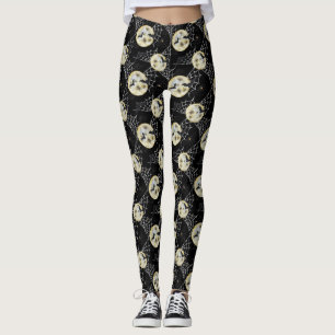 Mystery Bat & Moon Pattern Halloween Leggings