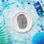 Mystery Black Fingerprint Papieren Bordje (Feest)