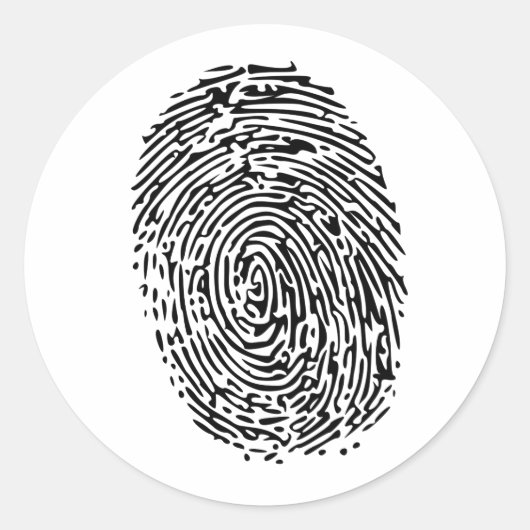 Mystery Black Fingerprint Ronde Sticker (Voorkant)