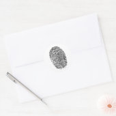 Mystery Black Fingerprint Ronde Sticker (Envelop)