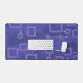 Mystery Blue Geometric Squares Desk Mat (Keyboard & Muis)