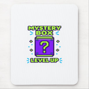 Mystery Box Level Up Retro 8 Bit Pixel Gamer T-Shi Muismat