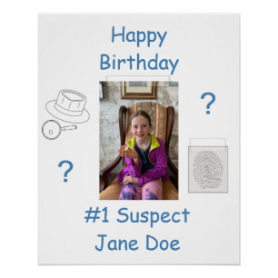 Mystery Crime Solving Evidence Board Verjaardag Perfect Poster