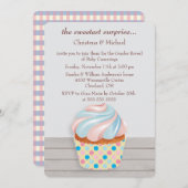 Mystery Cupcake Geslacht Onthulling Uitnodiging (Voorkant / Achterkant)