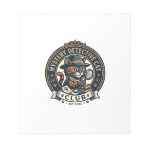 Mystery Detective Cat Cat Grafische T-shirt Kunst Notitieblok