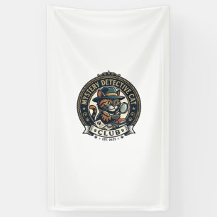Mystery Detective Cat Cat Grafische T-shirt Kunst Spandoek