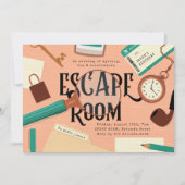 Mystery Escape Room Party Kaart (Voorkant)
