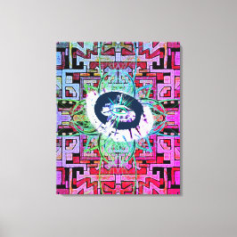 Mystery Eye en tribaal/etnisch patroon Canvas Afdruk