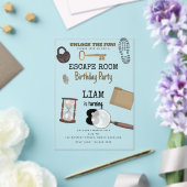 Mystery Kids Secret Agent Spy Detective Birthday Acryl Uitnodigingen (Insitu (Huwelijk))