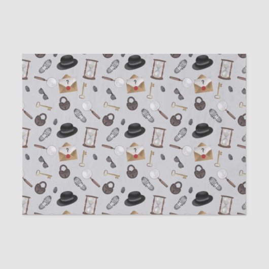 Mystery Kids Secret Agent Spy Detective Theme Tissuepapier (Voorkant)