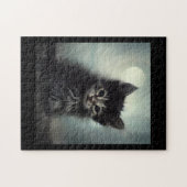 Mystery kitten in het maanlicht legpuzzel (Horizontaal)