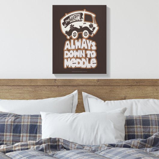 Mystery Machine "Altijd omlaag naar middelpunt" Canvas Afdruk (Insitu (Slaapkamer))