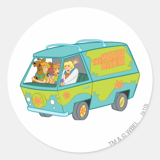 Mystery Machine Fright Ronde Sticker (Voorkant)