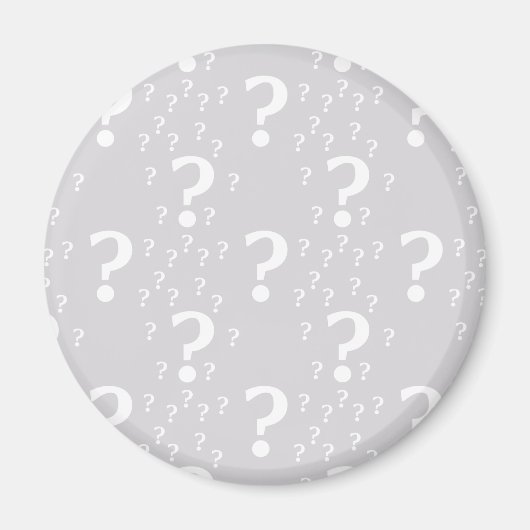Mystery question mark riddle puzzle light grey magneet (Voorkant)