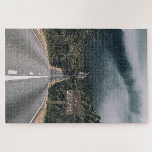 Mystery Road in Woods Mariage Proposition Puzzle (Horizontal)