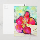 Mystery roze Waterverf Briefkaart (Voorkant / Achterkant)