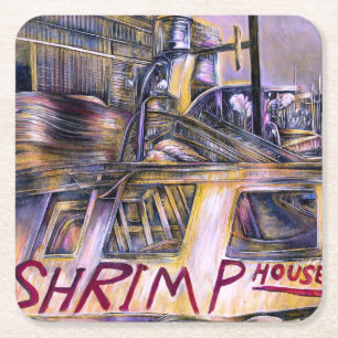 Mystery Vlees met waterborn Vierkante Kartonnen Onderzetter