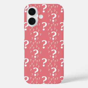 Mystery vraagteken kronkelig puzzelkoraal iPhone 16 hoesje