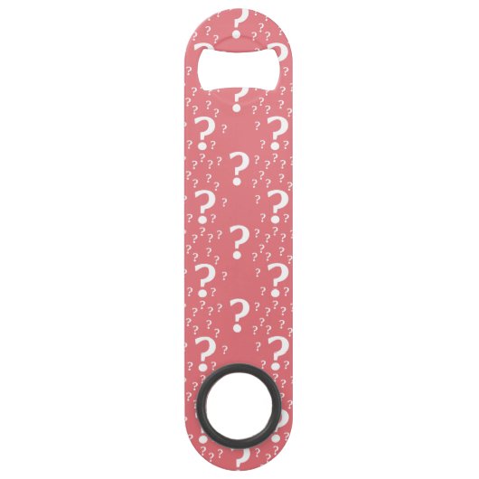 Mystery vraagteken kronkelig puzzelkoraal speed flessenopener (Voorkant)