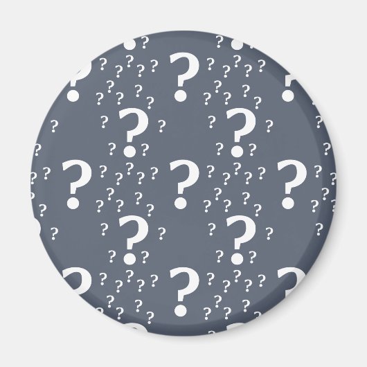 Mystery vraagteken raadsel puzzelblauw-grijs magneet (Voorkant)