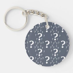 Mystery vraagteken raadsel puzzelblauw-grijs sleutelhanger