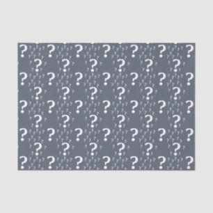 Mystery vraagteken raadsel puzzelblauw-grijs tissuepapier