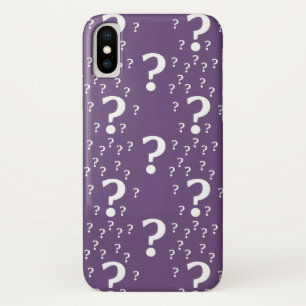 Mystery vraagteken raadsel puzzle paars iPhone x hoesje