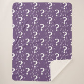 Mystery vraagteken raadsel puzzle paars sherpa deken (Voorkant)