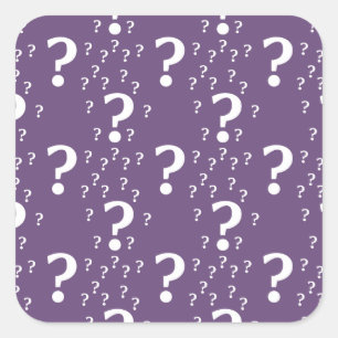 Mystery vraagteken raadsel puzzle paars vierkante sticker