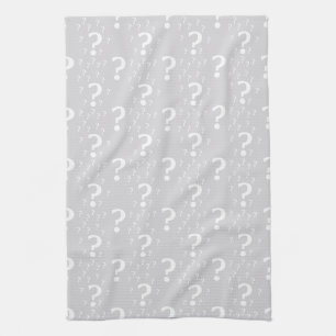 Mystery vraagteken raadsel raadsel lichtgrijs theedoek