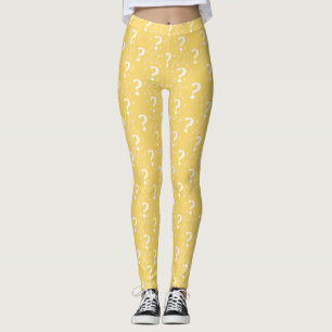 Mystery vraagteken rond puzzelgeel leggings