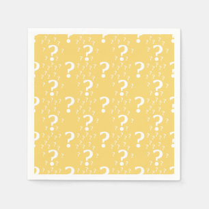 Mystery vraagteken rond puzzelgeel servet