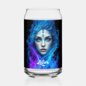 Mystery Woman Emerging from Blue & Purple Flames (Verso)