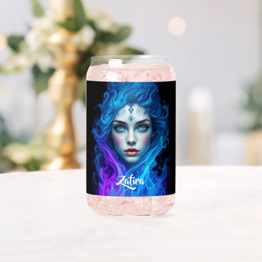 Mystery Woman Emerging from Blue & Purple Flames (Insitu (Mariage))