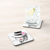 Mysteryous Lady Beverage Coaster Red Lips Bier Onderzetter (Rechterzijde)
