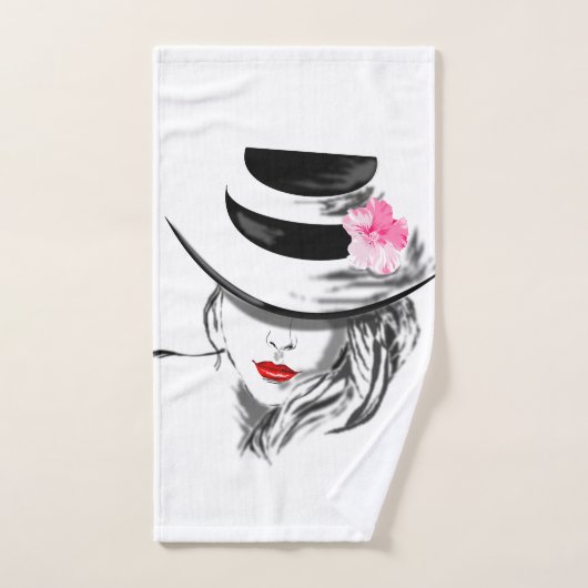 Mysteryous Lady - Hot Lips - Kies/voeg uw kleur to Bad Handdoek (Handdoek)